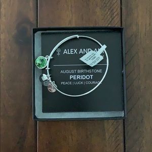 Alex and Ani PERIDOT crystal birthstone silver